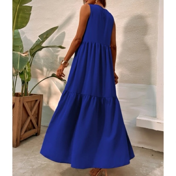 Luxe tie front ruffle hem maxi dress - Picture 9 of 16